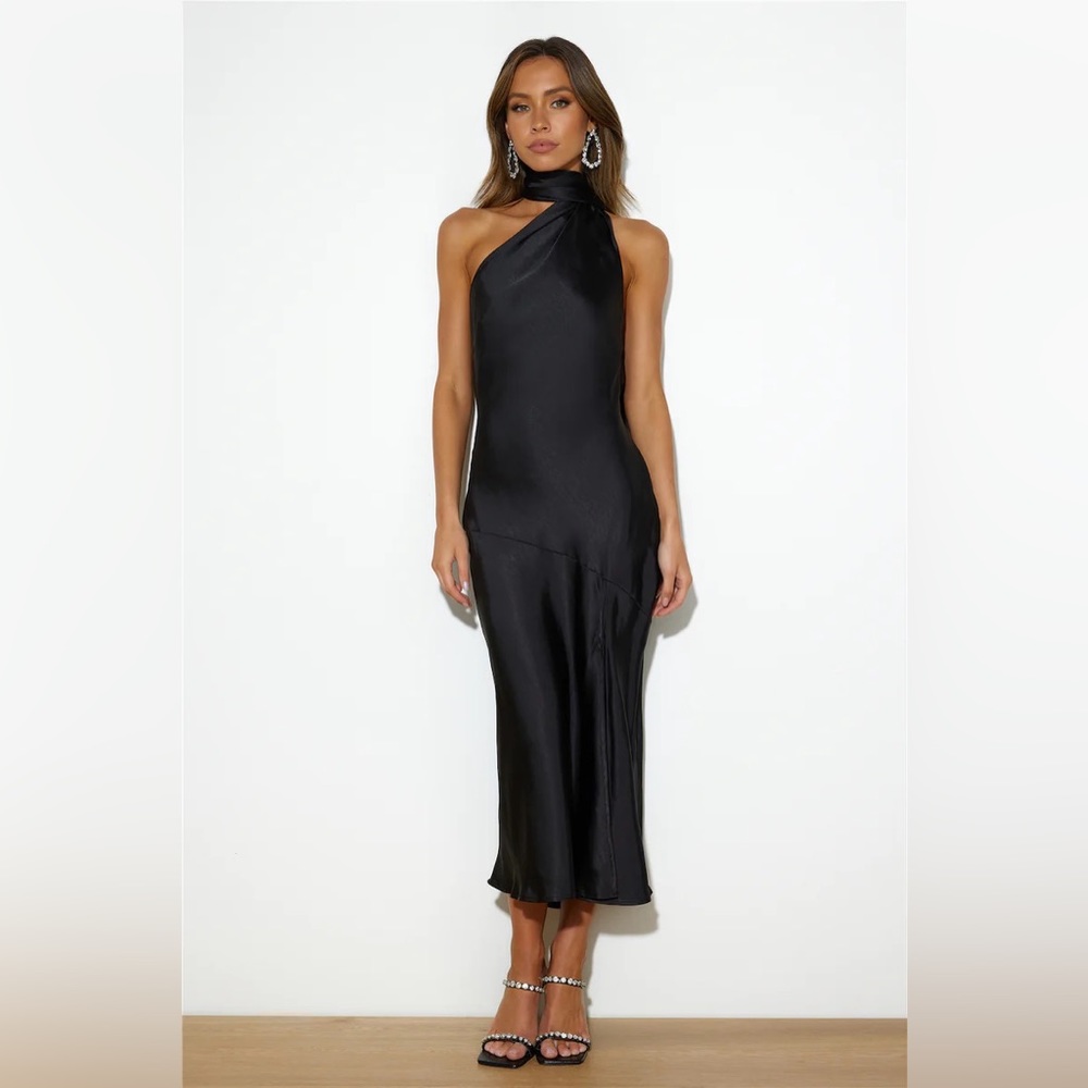 Hello Molly Athenian Satin Maxi Dress NWT